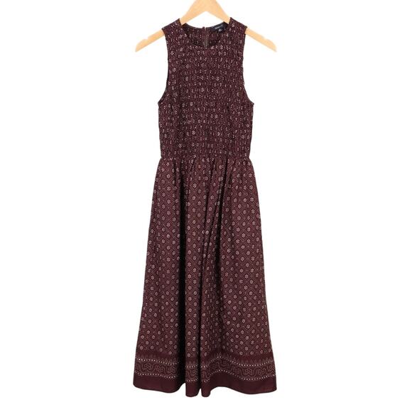 NWOT Madewell The Melody Smocked Midi Dress In Daisy Print Dusty Plum Size XS - Picture 4 of 10